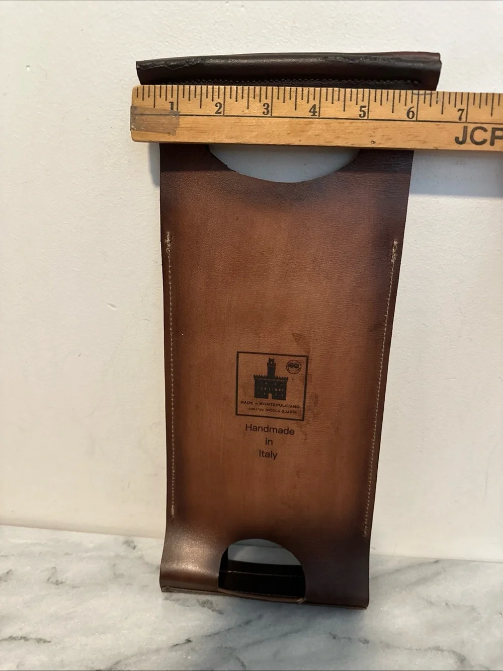 Manicomio Italia Leather Wine Bottle Carrier Non Siamo Gente Normale Tuscany